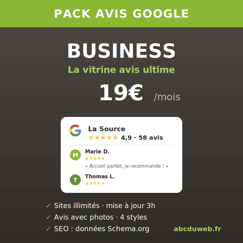 Pack Avis Google — Business