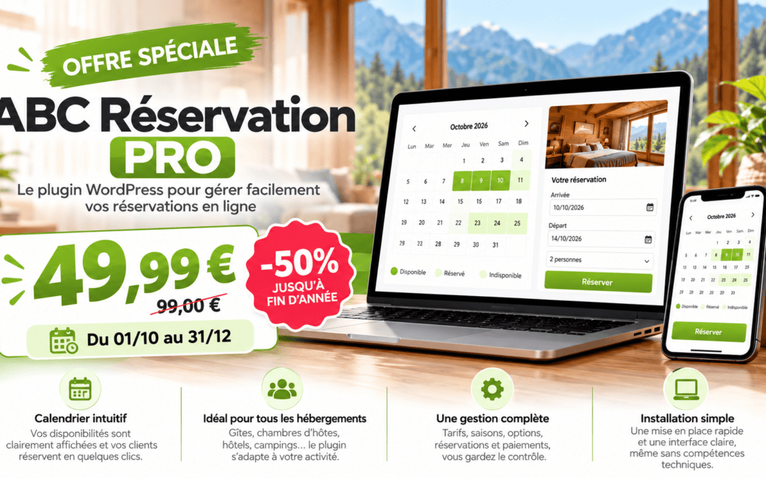 ABC Réservation Pro : la licence 1 an à 49,99 € jusqu’à la fin de l’année