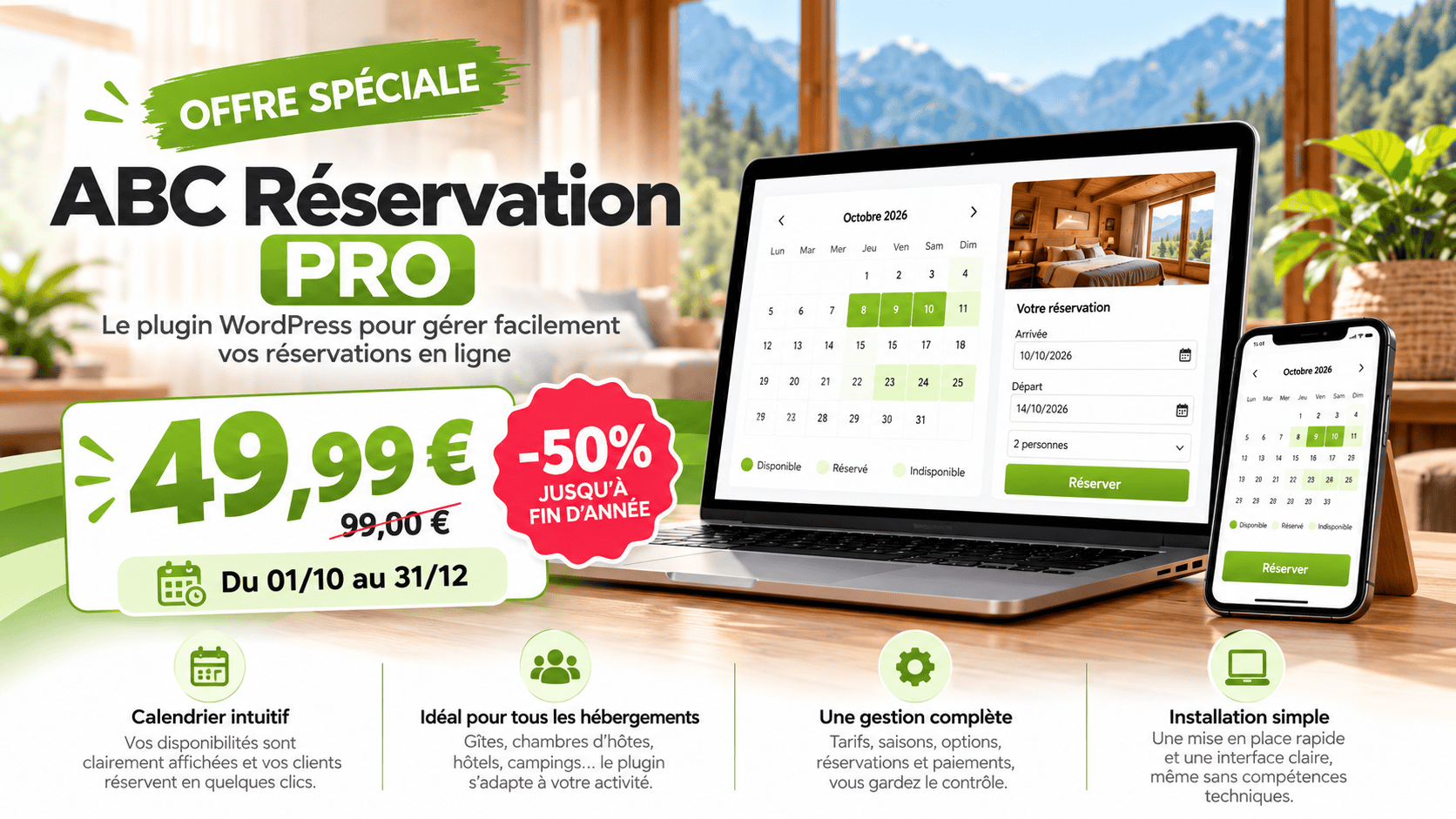 ABC Réservation Pro – licence 1 an à 49,99 € jusqu’au 31 décembre 2026